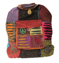 Hippie Rucksack Stone Washed, Cultbagz Flower 09