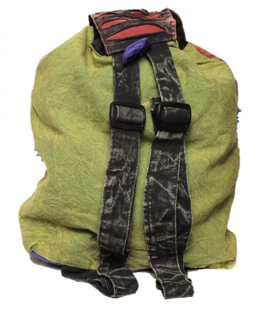 Hippie Rucksack Stone Washed, Cultbagz Flower 10 – Bild 3