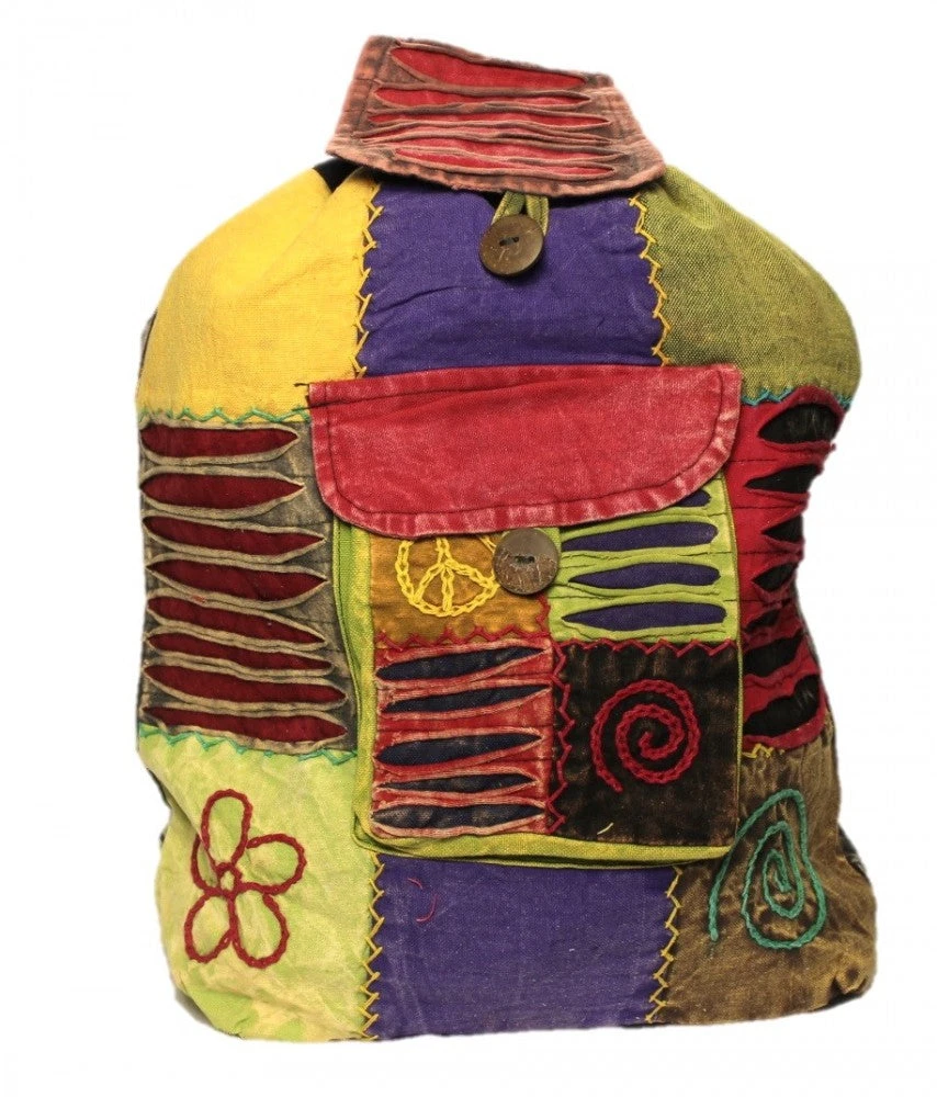 Hippie Rucksack Stone Washed, Cultbagz Flower 05